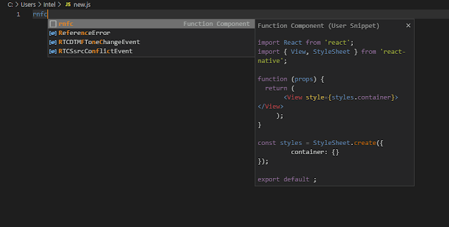 custom snippet for javascript in visual studio code