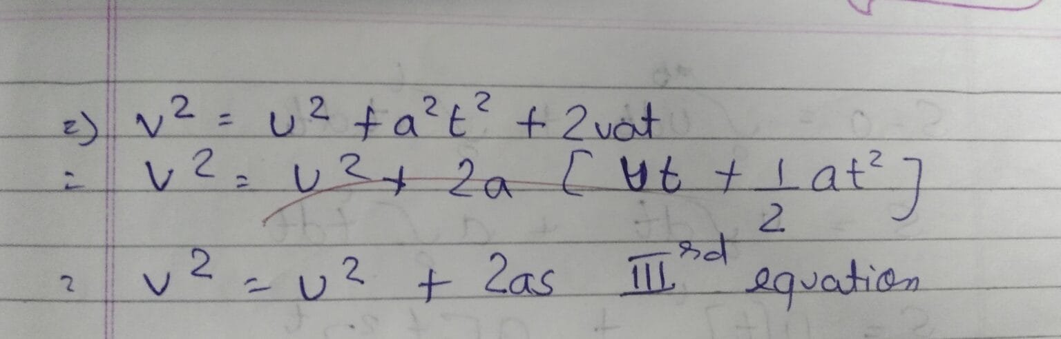 Derivation of Three Equations of Motion – Step-by-Step Explanation