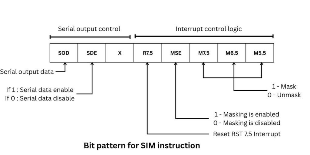 Bit pattern for sim instruction